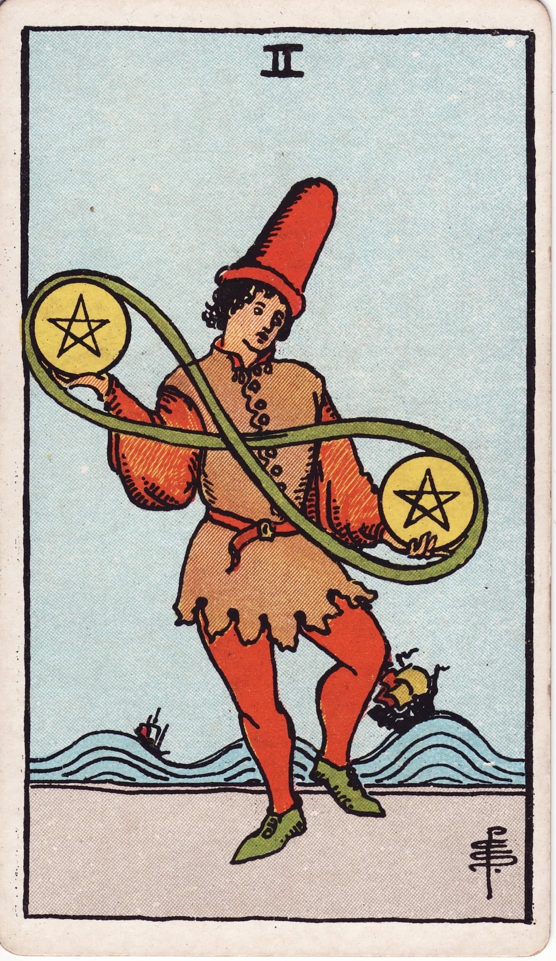 Dwójka Pentakli — tarot miesięczny