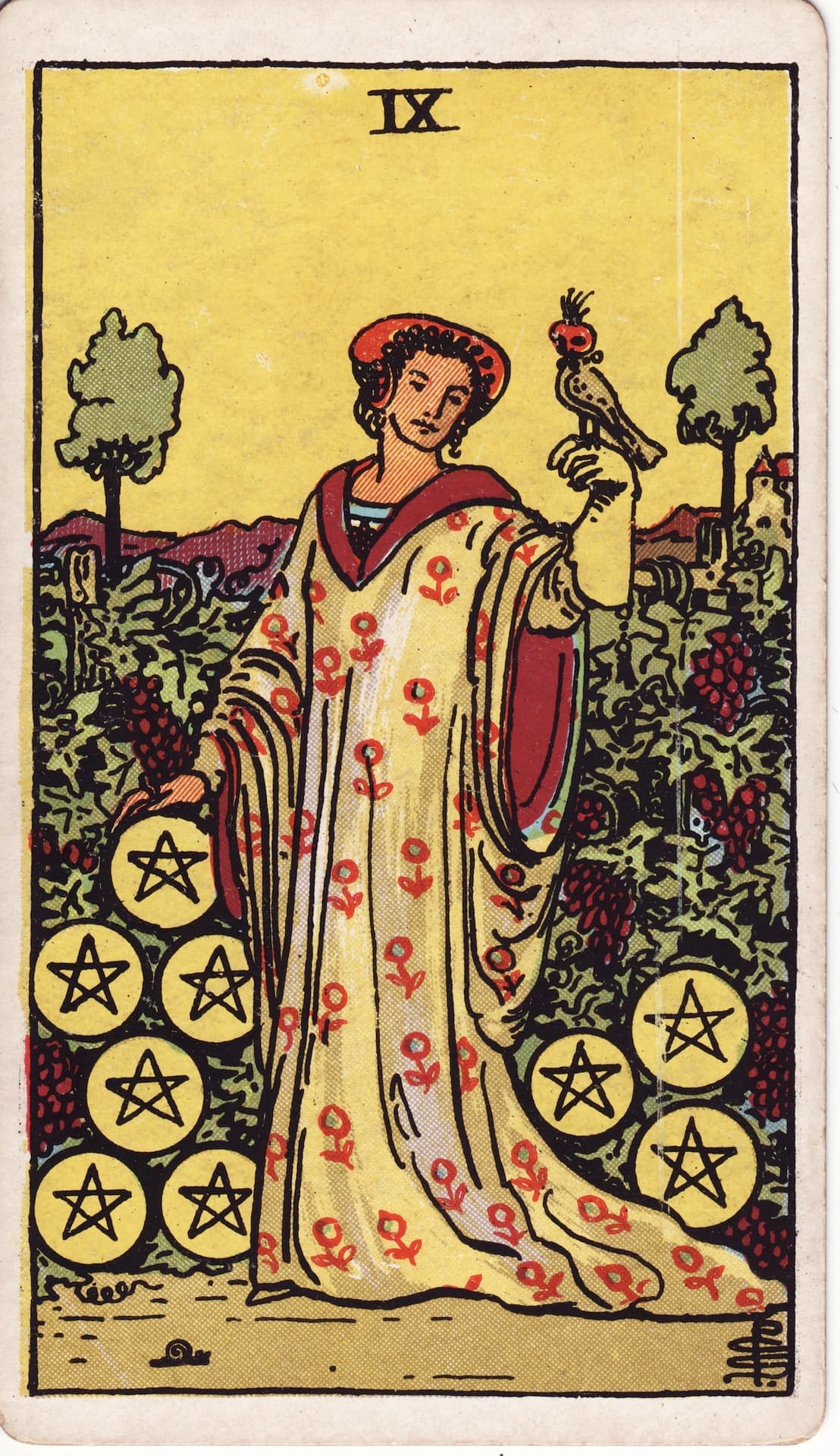 Dziewiątka Pentakli — tarot miesięczny