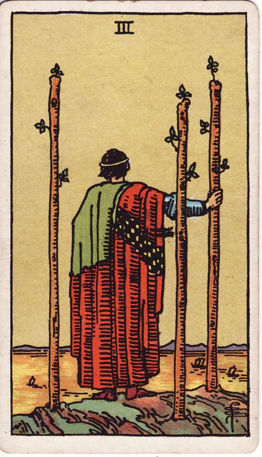 Trójka Różdżek — tarot Baran na dziś
